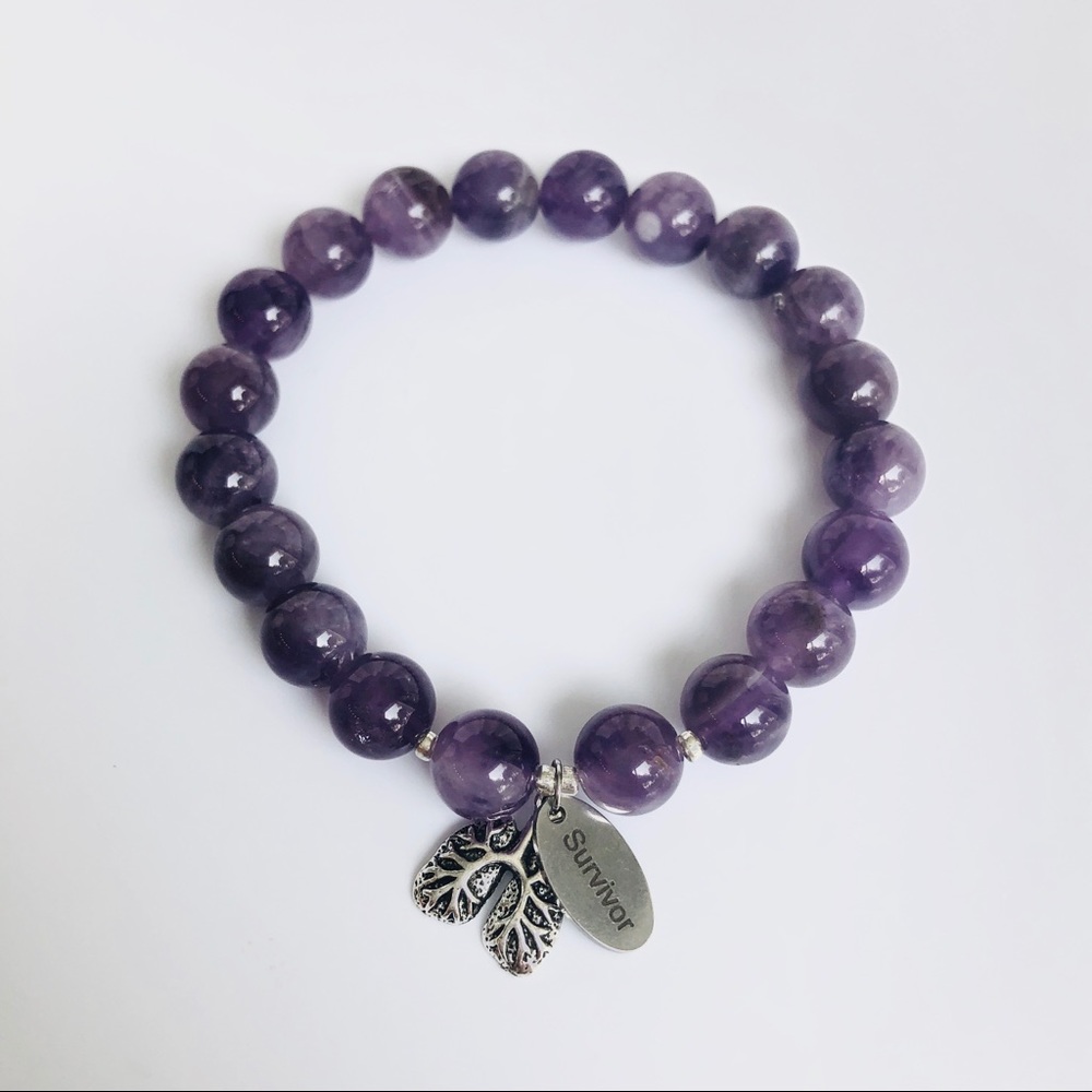 GEMSTONES | Amethyst Survivor Lung Virus Bracelets